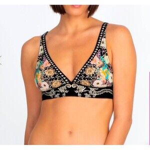 Johnny Was  Women's Mila Adjustable Bikini Top Multicolor Sz L